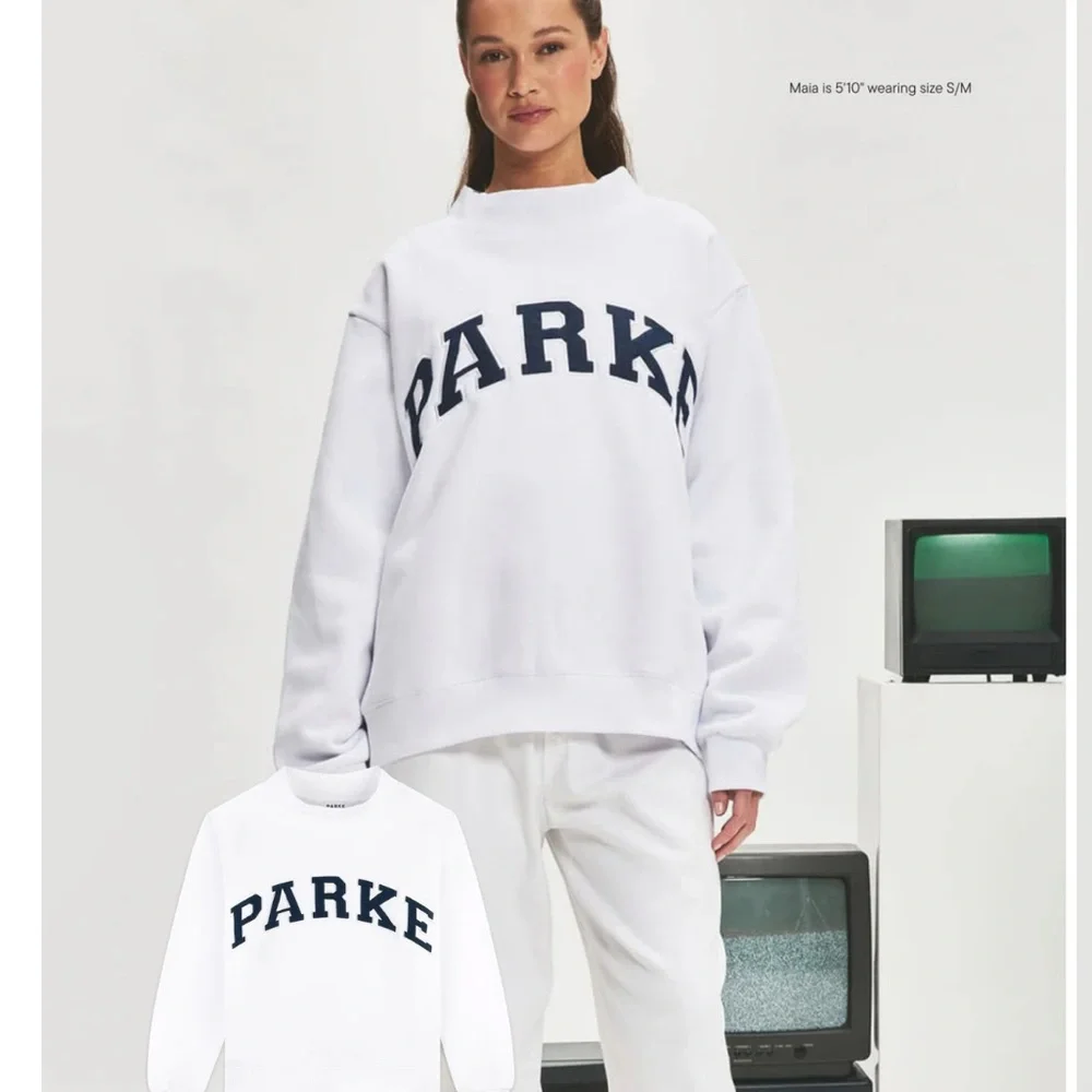 Parke Varsity Mockneck White + Denim (S/M) - Picture 1 of 3